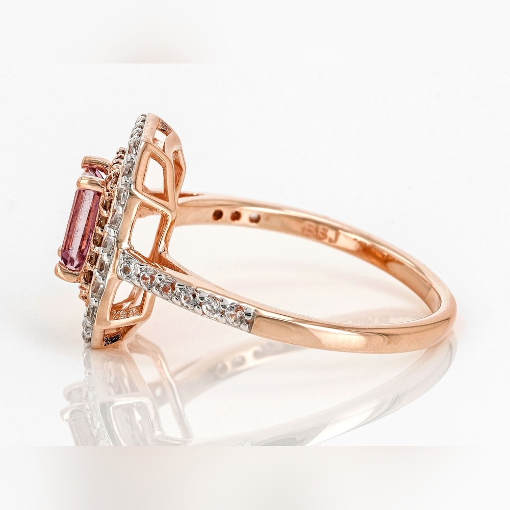Solid 10k Rose Gold,  color shift garnet & mined diamonds - Picture 3 of 5